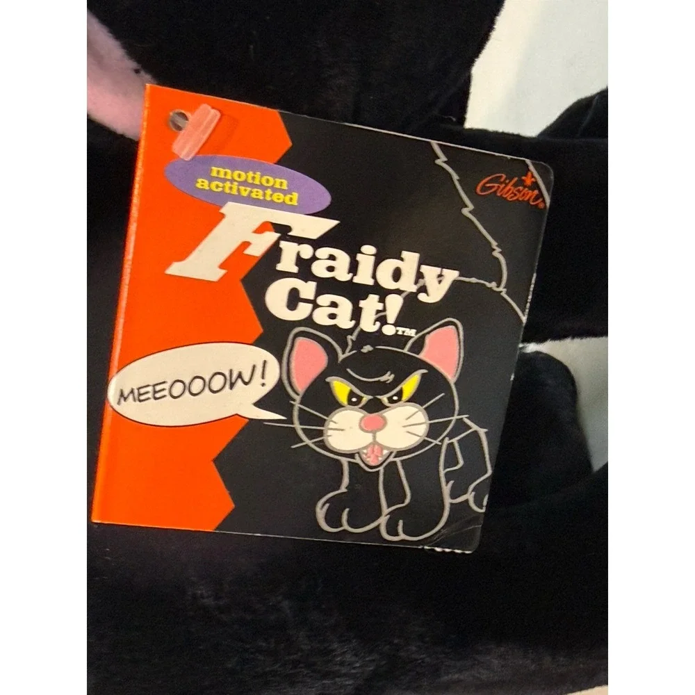 1994 Gibson Greetings FRAIDY Black Cat Screaming Meow Halloween Plush NWT